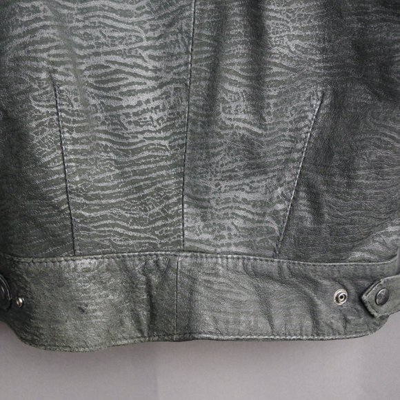 Ladies' Vintage Pelle Cuir Textured Leather Cropped Jacket Medium - Picture 8 of 14